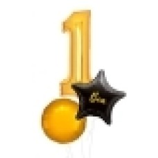 Large Gold Shape Balloon No 2 (3 Balloons Gift Boxed)