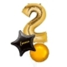 Large Gold Shape Balloon No 3 (3 Balloons Gift Boxed)