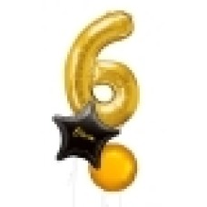 Large Gold Shape Balloon No 7 (3 Balloons Gift Boxed)