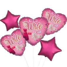 Special Celebration Wife Foil Balloon (3 Balloons Gift Boxed)