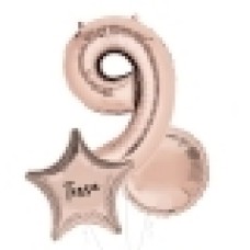 Rose Gold Party Bouquets (2x Bunch of 6 Balloons (12 Balloons))