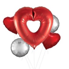 Sangria Open Heart Balloon (3 Balloons Gift Boxed)