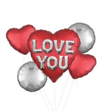 Love You 3D Heart Supershape Balloon (3 Balloons Gift Boxed)