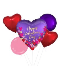 Satin Hearts and Arrows Foil Balloon (3 Balloons Gift Boxed)