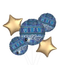 To My Husband With Love Foil Balloon (3 Balloons Gift Boxed)