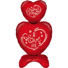 I Love You Hearts Standup Air Filled Balloon