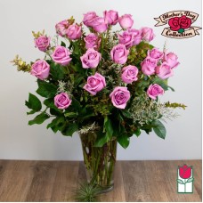 Beretania's 2 Doz. Extra Long Stem Lavender Rose Bouquet [Lavender Hue Varies] (Standard)