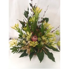 Green Arrangement with Proteas and Leucadendron