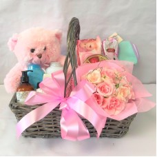 Goodie-Filled Gift Basket for New Baby (Small)