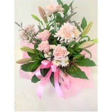 Fresh Flower Arrangement Pink Roses & Chrysanthemum