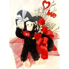 Heart Box with Monkey and Roses