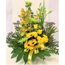 Golden Fresh Flower Arrangement