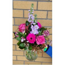 Pinks and Purples in crystal vase