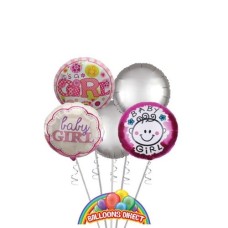 Baby Girl Deluxe Balloon Bouquet