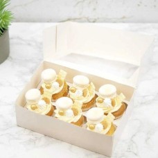 Topped Cupcakes - White&amp;Gold (6 pieces)