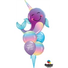 Narwahal Pastel Balloon Bouquet