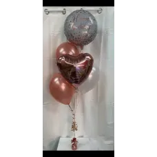 Rose Gold Happy Birthday Balloon Bouquet