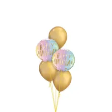 Birthday Chrome Rainbow Balloon Bouquet