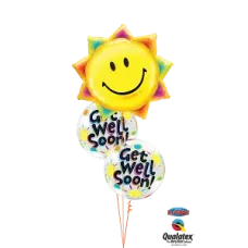 Get Well Soon Balloon Bouquet with Sunshine Foil Balloon