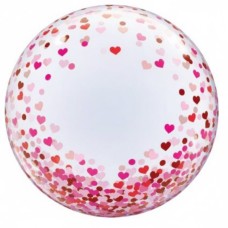 Personalised Hearts Confetti Bubble Balloon
