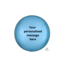 Personalised Light Blue Orbz Balloon