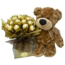 Buket Coklat & Boneka: Bear Loves Chocolate