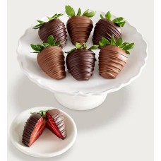 Artisan Belgian Milk & Dark Chocolate Strawberries (Mixed Milk & Dark Chocolate - Half Dozen)