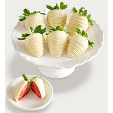 Artisan Belgian White Chocolate Strawberries (Half Dozen)