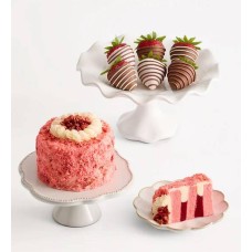 Strawberry Shortcake with Gourmet Drizzled Strawberries (4" Cake with 6ct Gourmet Drizzled Strawberries)