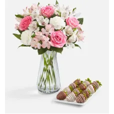 Cherished Blooms & Drizzled Strawberries
