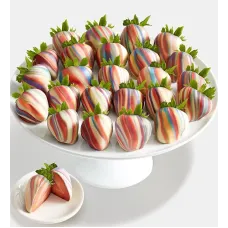 Rainbow Swirl Artisan Belgian Chocolate Strawberries