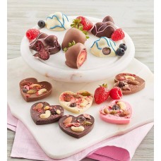 Belgian Chocolate-Dipped Fruit Medley and Heart-Shaped Mendiants