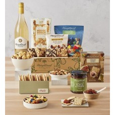 Harry & David Deluxe Gift Box with Sweet and Salty Treats and White Wine