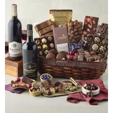 Chocolate Obsession Gift Basket with Wine