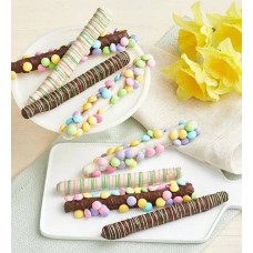 Gourmet Caramel and Chocolate Pretzel Rods