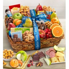 Feel Better Fruit & Sweets Gift Basket Deluxe
