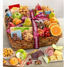 Congratulations Fruit & Sweets Gift Basket Deluxe