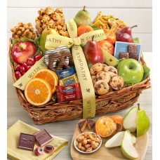 With Sympathy Fruit & Sweets Gift Basket (With Sympathy Fruit & Sweets Gift Basket)