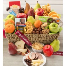 Congrats Fruit & Sweets Gift Basket Grande