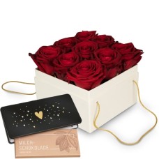 Flowerbox Â«VeniceÂ» (15 cm) and Munz bar of chocolate Â«HeartÂ»
