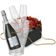 Flowerbox London (15 cm) with Prosecco Albino Armani DOC (75 cl) incl. ice bucket and two sparkling wine flutes