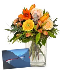 Flower bouquet «Wonderful Day with Lily» and gift voucher from the Rhaetian Railway (Minimum)