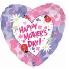 Happy Mothers Day with Ladybugs 18" Mylar Bal (Standard)