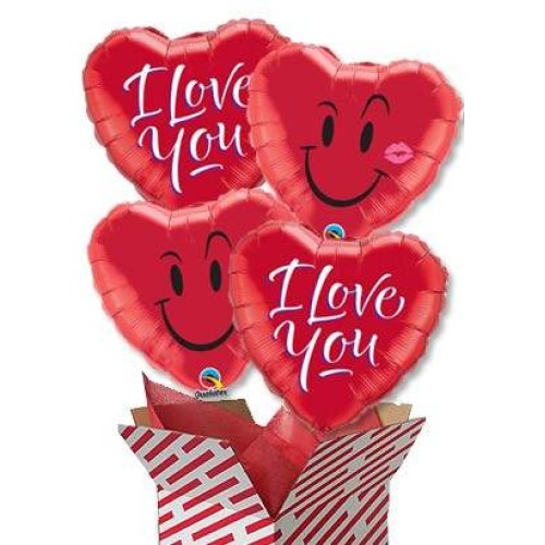 Love You Balloon Bouquet (4 Balloons)