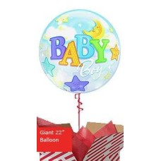 Large Baby Boy Moon and Stars Balloon
