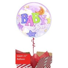 Large Baby Girl Moons and Stars Balloon