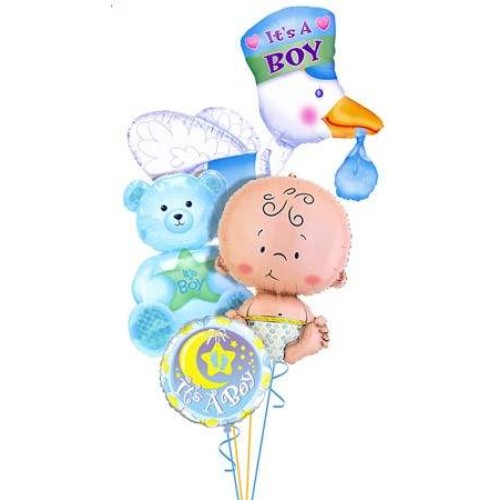 Baby Boy Balloon Bouquet Large