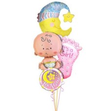 Baby Girl Balloon Bouquet Large