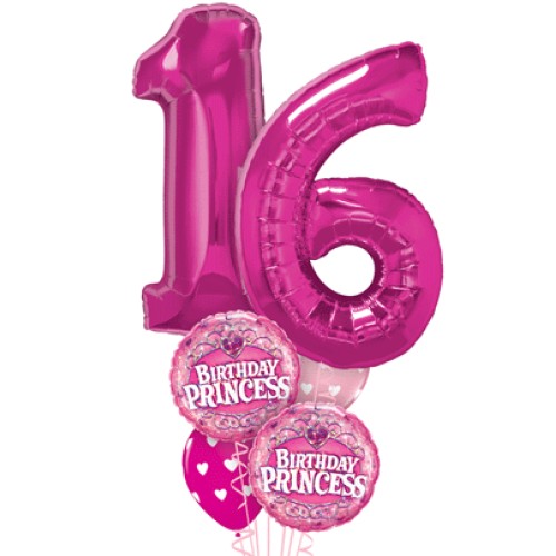 Large 16th Birthday Balloon Bouquet