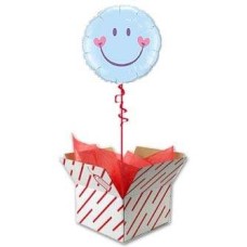 Sweet Smile Face Blue Balloon